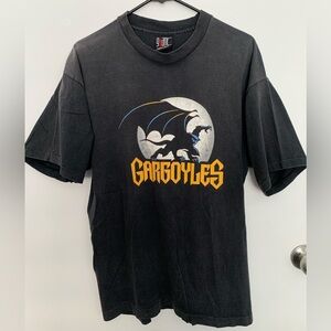 Vintage Gargoyles Black Graphic Tee - Short Sleeve